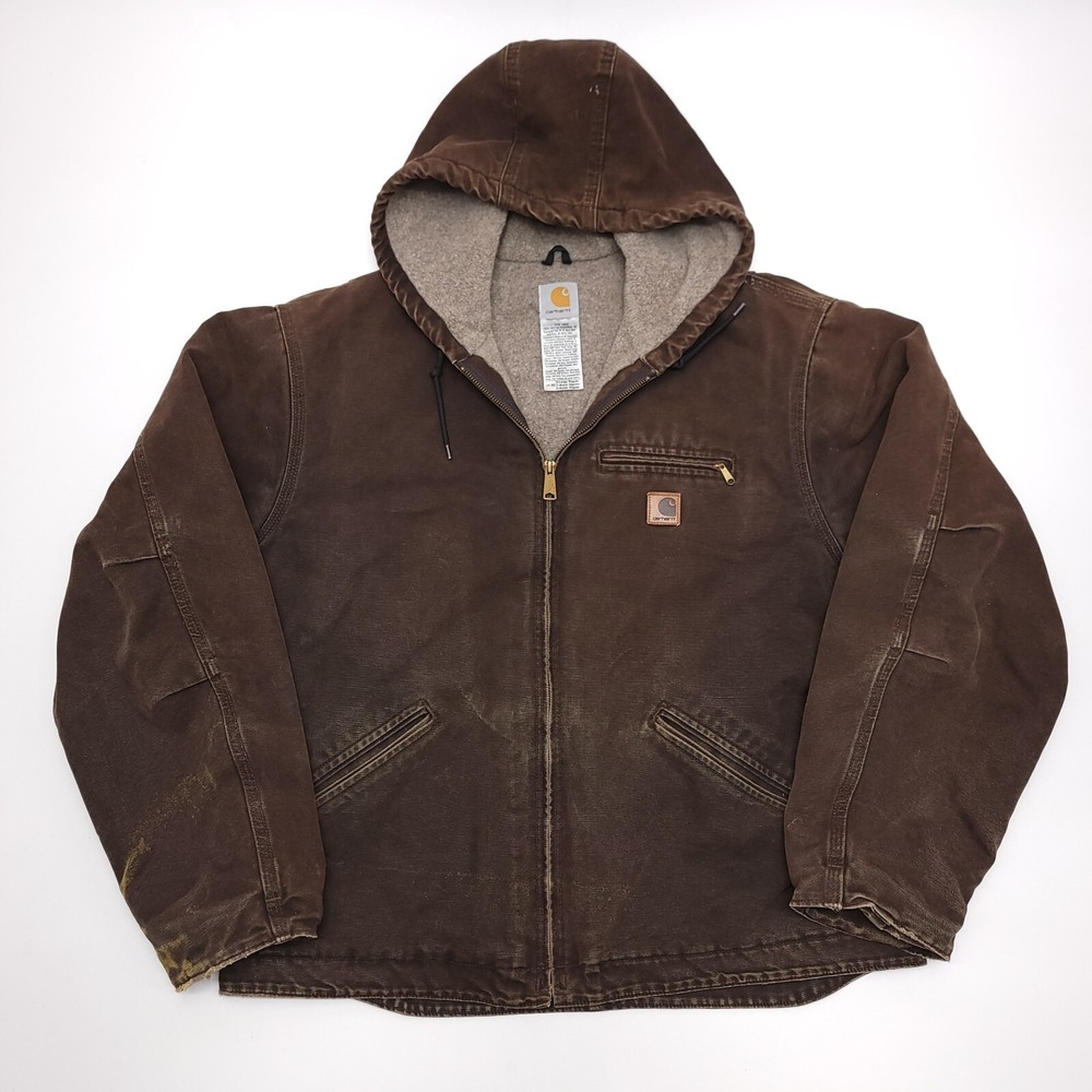 Vintage Carhartt Jacket J141 DKB Mens XL Sherpa‎ Lined Coat Sandstone Brown Y2K